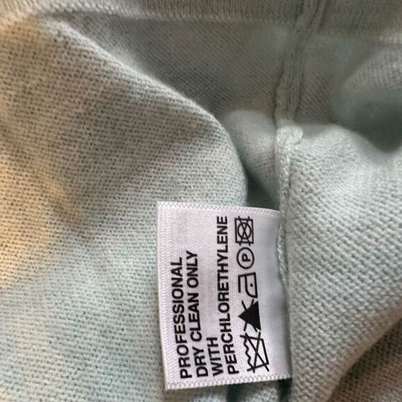 Etcetera mint turtleneck sweater with unique button back - Picture 6 of 9